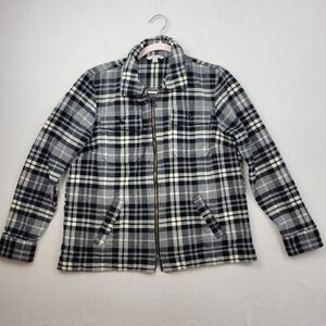 LL Bean Signature Chamois Full Zip Jacket Shirt Womens Medium Archive Plaid